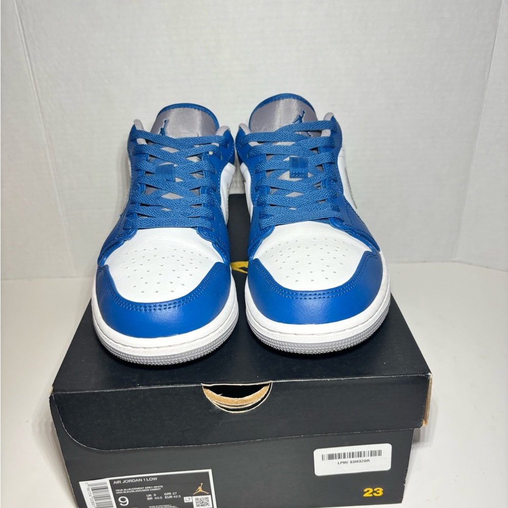 Air Jordan 1 Low True Blue Cement - 553558-412 - Size 9 - Picture 5 of 14